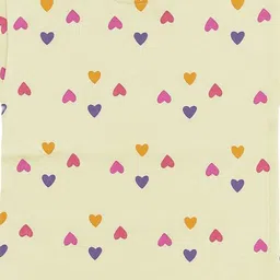 HuggleBug Girls Pure Cotton Hearts Printed Regular Fit Tshirts image 2