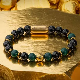 Mesmerize Unisex Prosperity Gloss Onyx & Malachite Elasticated Bracelet-picture-46