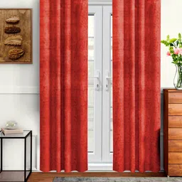 Aura Red 2 Pieces Velvet out Door Curtains-picture-17