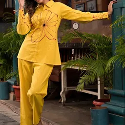 The Kapas Floral Printed Pure Cotton Shirt With Trousers-picture-13