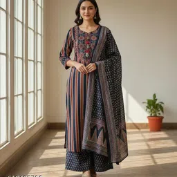 Cotton Women Kurti With Dupatta & Bottomwear-picture-26