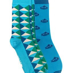 Mint & Oak Men Pack Of 2 Patterned Calf Length Socks-picture-26