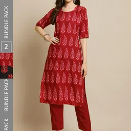 7Threads Selection Of 2 Printed Straight Kurta With Trousers-picture-13