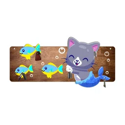 CVANU Brown & Blue Printed Wooden 5 Hooks Key Holders-picture-19