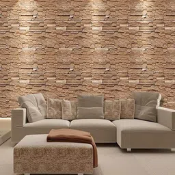 Univocean Brown 3D Pattern PVC Removable Self Adhesive Wallpaper-image-47