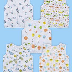 Baby Moo Unisex Kids 5 Pcs Cotton Innerwear Vests KJD-42-picture-11