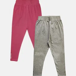 KiddoPanti Girls Pack Of 2 Capri Length Leggings-image-70