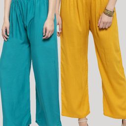 Clora Creation Women Pack of 2 Flared Palazzos-picture-9