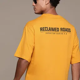 The Roadster Lifestyle Co. Printed Drop-Shoulder Relaxed Fit Pure Cotton T-shirt-picture-36