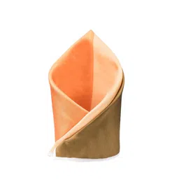 The Tie Hub Men Brown & Orange Colourblocked Silk Square Pocket Square-image-44