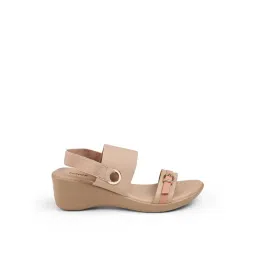 PEPPER Womens Peach Wedges Heels image 2