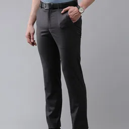 Van Heusen Men Checked Slim Fit Formal Trousers image 2