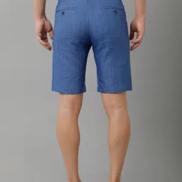 Linen Club Blue Slim Fit Linen Shorts image 2