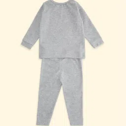Pantaloons Baby Grey Regular Fit Full Sleeves Thermal Set image 2