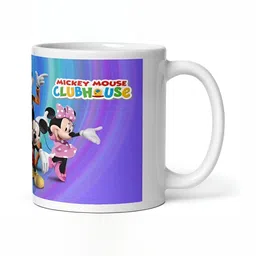 Mr UVD White & Blue Cartoon Characters Printed Ceramic Glossy Mug image 4