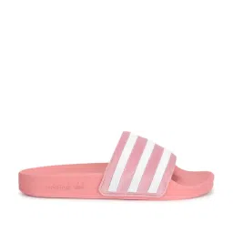 Adidas Originals Women's ADILETTE Pink & White Slide image 2
