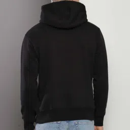 Calvin Klein Jeans Black Regular Fit Printed Hooded Sweatshirt image 2