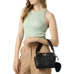 Liu Jo Black Studs Medium Cross Body Bag image 2