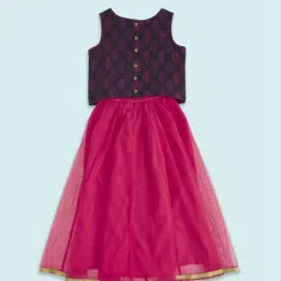 Akkriti by Pantaloons Kids Blue & Pink Printed Lehenga Cholis image 2