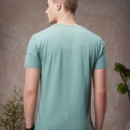 Bewakoof American PIMA Green Regular Fit Crew T-Shirt image 2