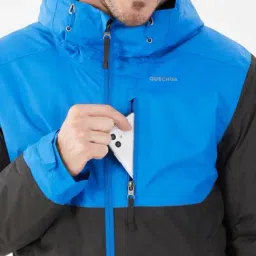 Quechua by Decathlon Electric Blue Slim Fit Colour Block Sports Hoodie image 5