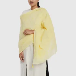 Fabindia Yellow Woven Pattern Dupatta image 2