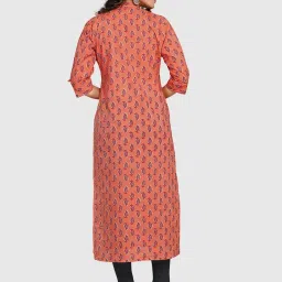 Rajnandini Orange Printed Straight Kurta image 2