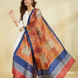 Fabindia Orange Printed Dupatta image 2