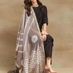 Fabindia Grey Printed Dupatta image 2