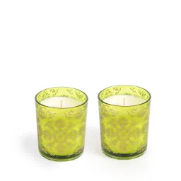 Home4U Nitya Green Wax Candles (Set of 2) image 2