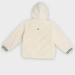 Tommy Hilfiger Kids Ivory Relaxed Fit Quilted Hooded Jacket image 2