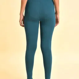 W Blue Plain Leggings image 2