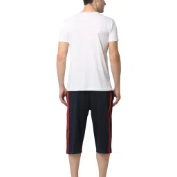 Vimal Jonney White & Navy T-Shirt & Capris image 2