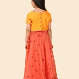 Fabindia Kids Coral Printed Lehenga Set image 2