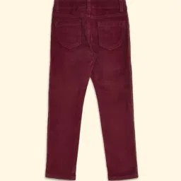 Pantaloons Junior Maroon Cotton Regular Fit Trousers image 2