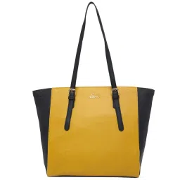 Lavie BURSA MED HZ Yellow & Black Solid Medium Tote Handbag image 2
