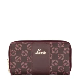 Lavie Mono Purple Printed Zip Around Wallet for Women image 2