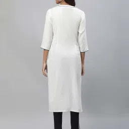 Aurelia White Printed Straight Kurta image 2