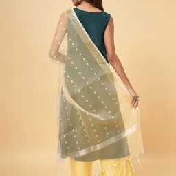 Rangmanch by Pantaloons Yellow Woven Pattern Dupatta image 2