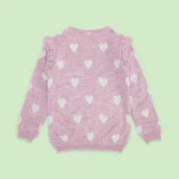 Pantaloons Junior Lilac Cotton Printed Full Sleeves Sweater image 2