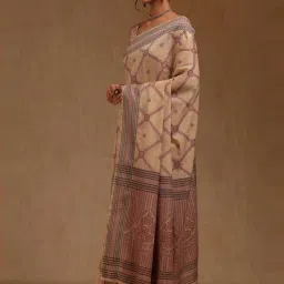 Soch Beige Woven Design Saree With Unstitched Blouse image 2