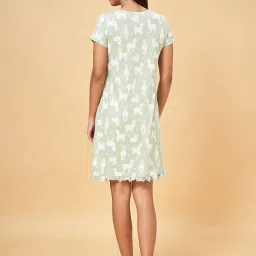 Dreamz by Pantaloons Green Cotton Graphic Print Sleep Tee image 2