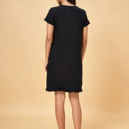 Dreamz by Pantaloons Black Cotton Graphic Print Sleep Tee image 2