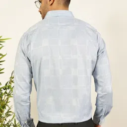 Thomas Scott Light Blue Slim Fit Checks Formal Shirt image 2