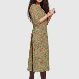 Rajnandini Green Printed Straight Kurta image 4