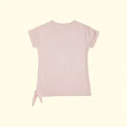 Pantaloons Junior Pink Cotton Printed T-Shirt image 2