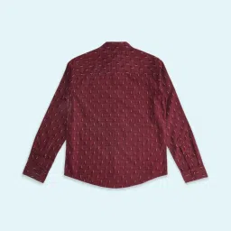 Pantaloons Junior Maroon Cotton Printed Full Sleeves Shirt image 2