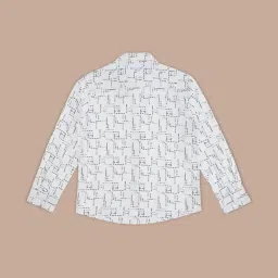 Pantaloons Junior White Cotton Printed Full Sleeves Shirt image 2