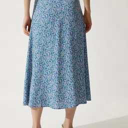 Happiness istanbul Floral Printed Flared Midi Skirts image 5