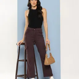 Aarika Brown Denim Solid Jeans image 4